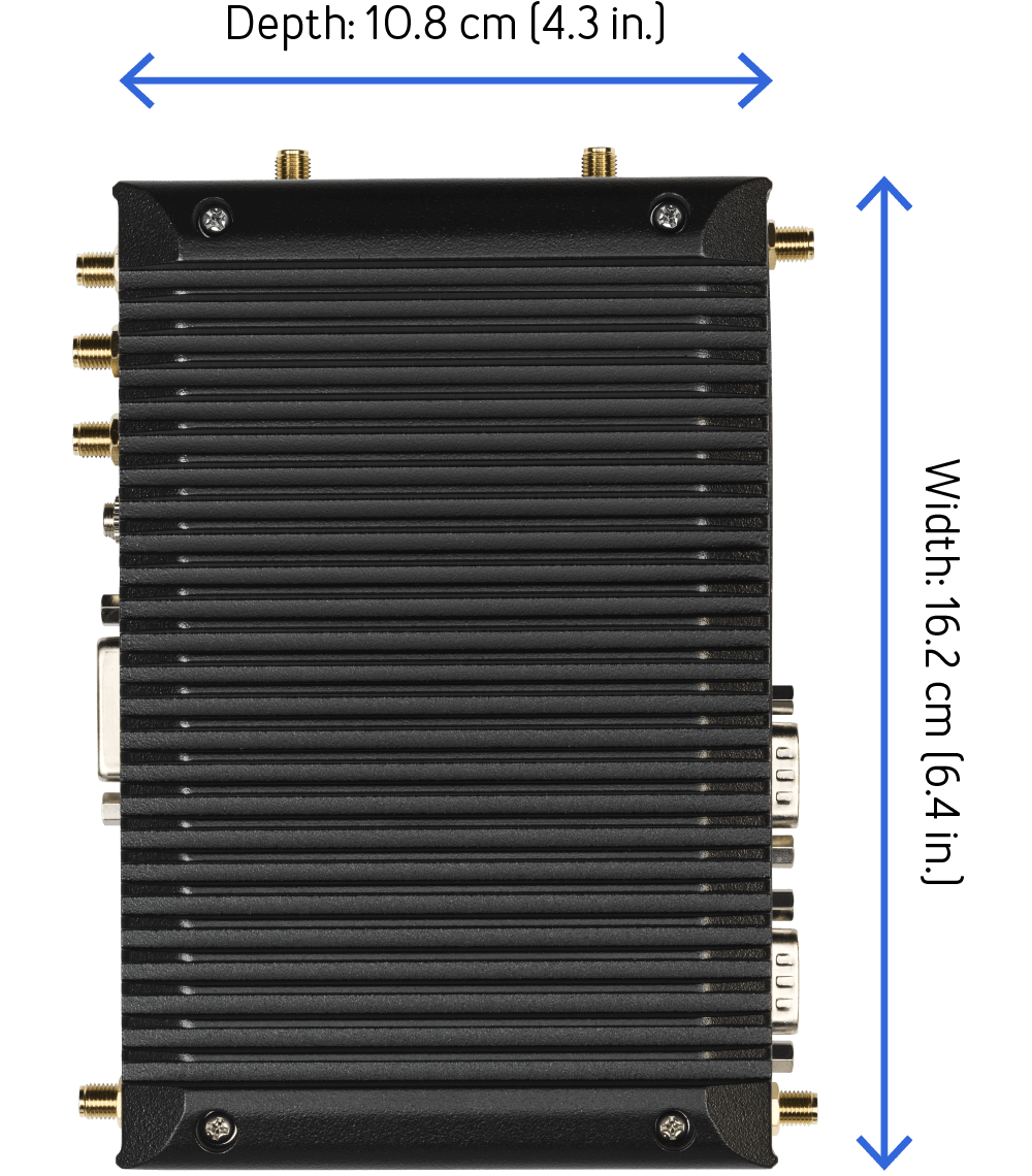 Image of the 3220 showing it's Width: 16.2 cm (6.4 in.) and Depth: 10.8 cm (4.3 in.)