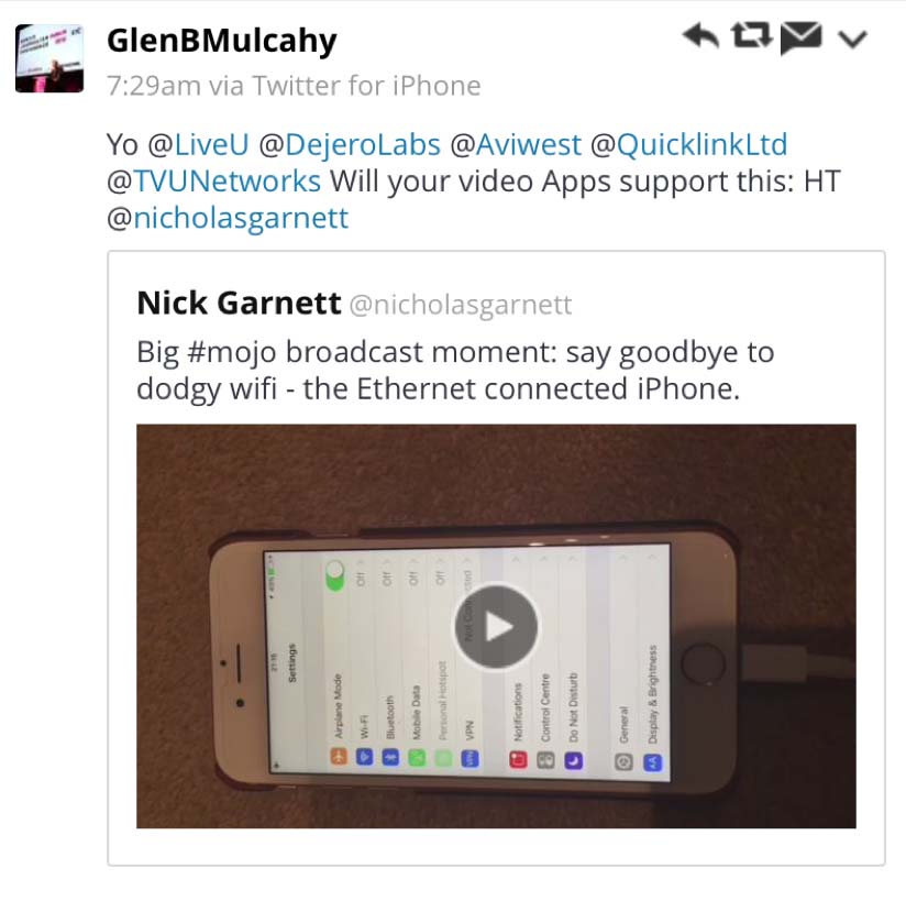 Tweet GlenBMulcahy screenshot