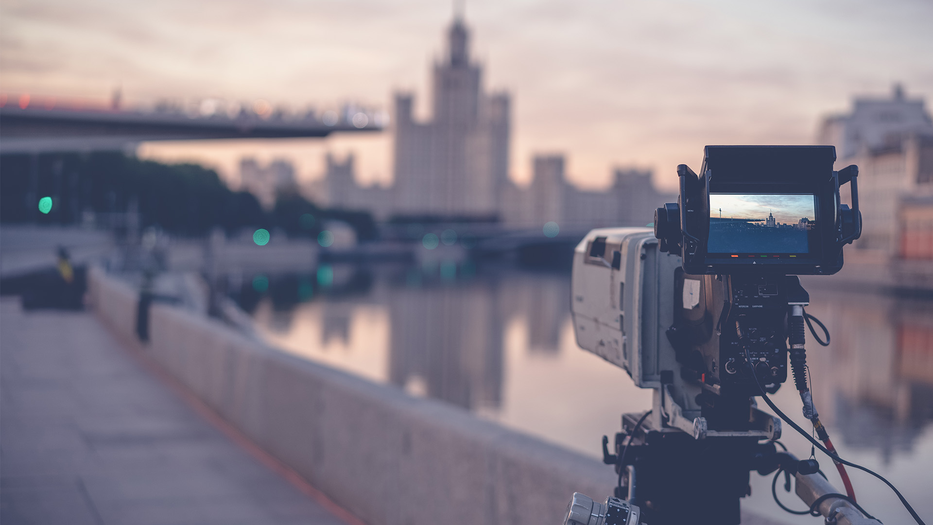 Filming with professional camera