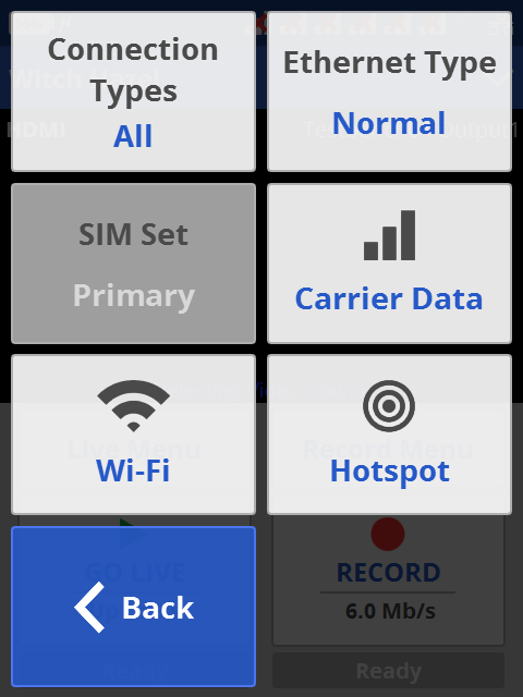 EnGo Connections menu