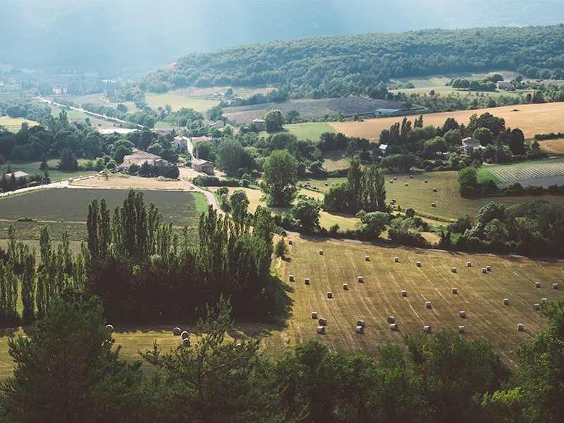 Rural location imagery showing hills