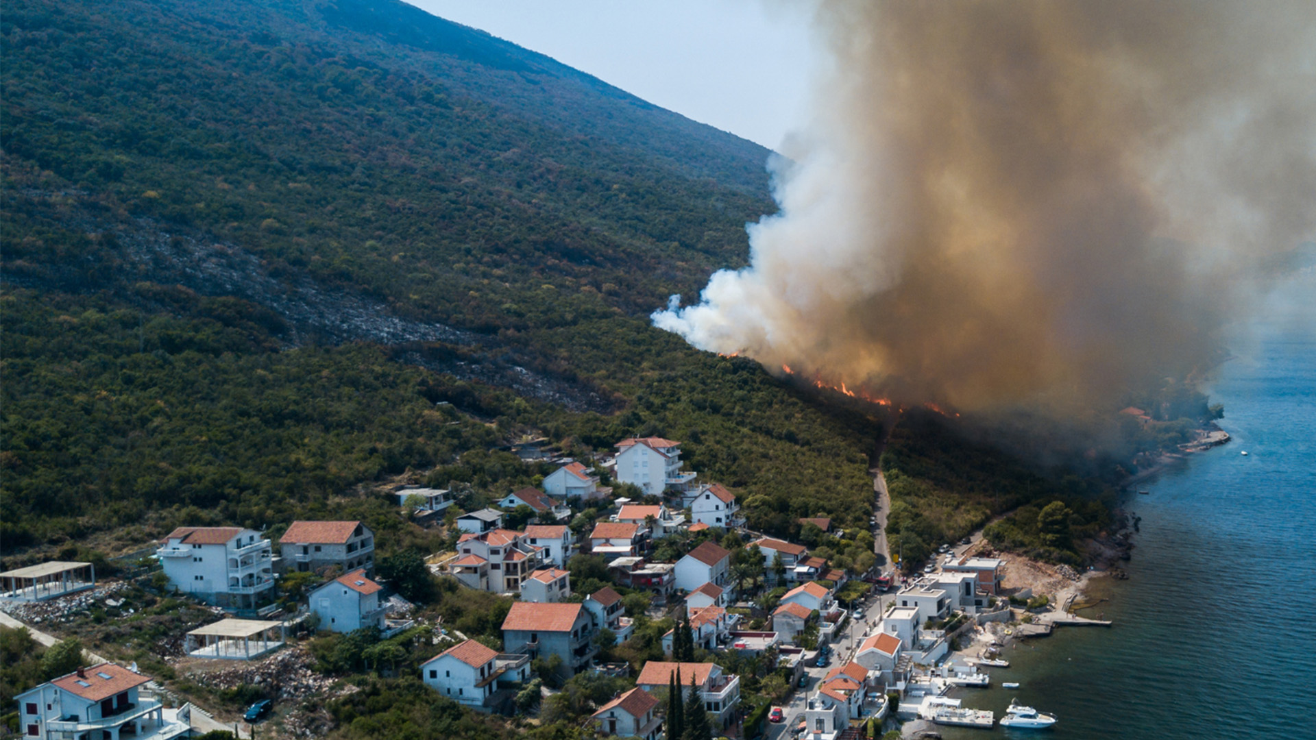 View of fire from the air