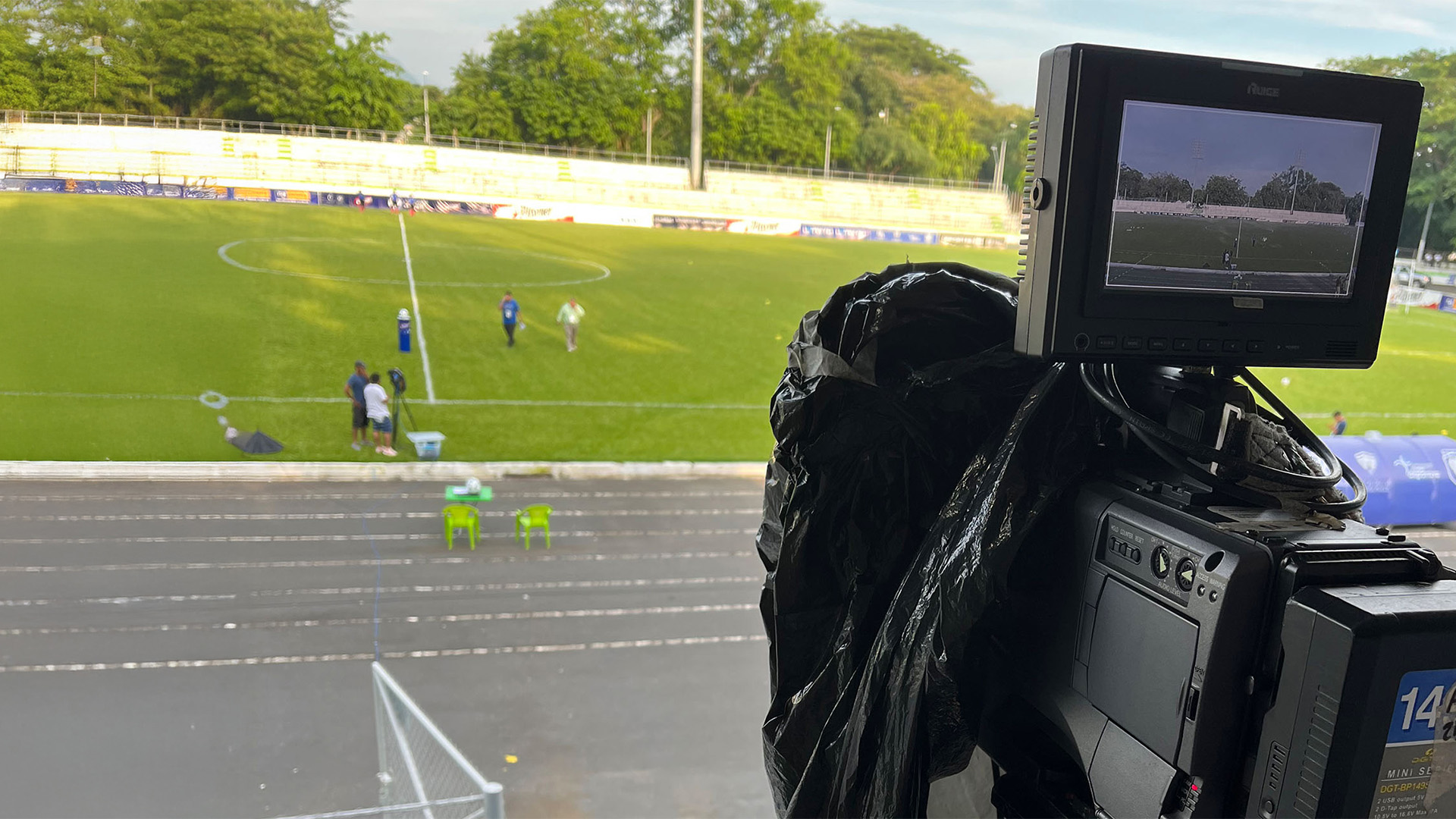 Camera recording a field