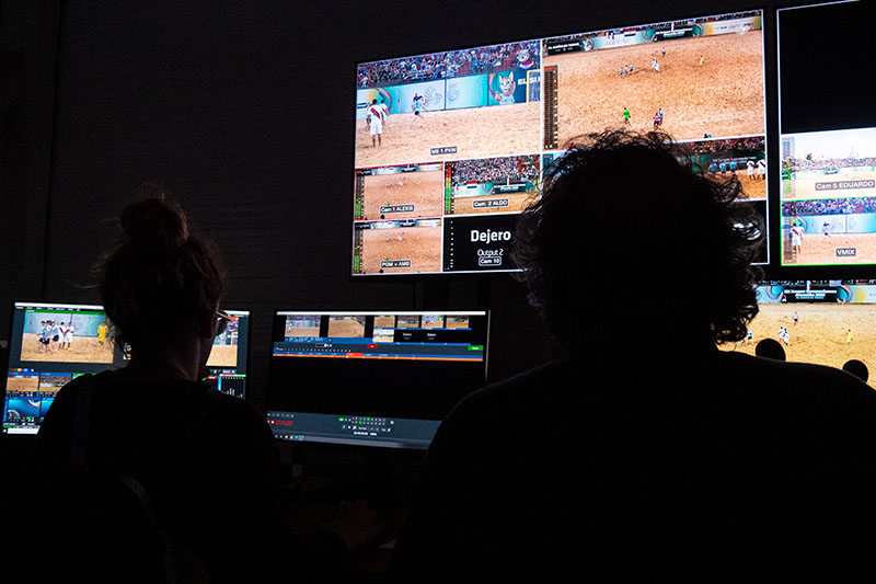 Control room with Dejero feeds