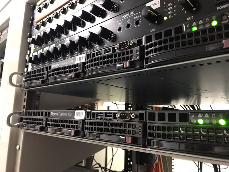 Dejero WayPoint and CuePoint on a server rack