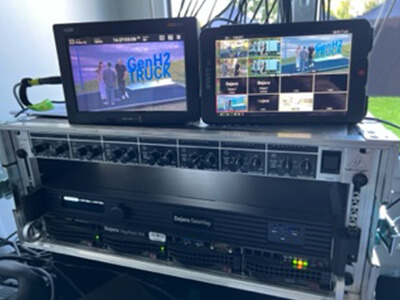 A Dejero GateWay providing Livecast with reliable internet at its temporary production camp