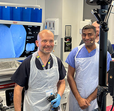 Professor Andrew Hopper, Gastroenterology Consultant (left) and Honorary Professor at Sheffield Teaching Hospitals and Sheffield University and Dr. Pradeep Mundre, Consultant Gastroenterologist/Advanced endoscopist (right)