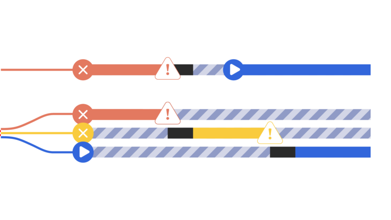 Traditional way showing broken connections
