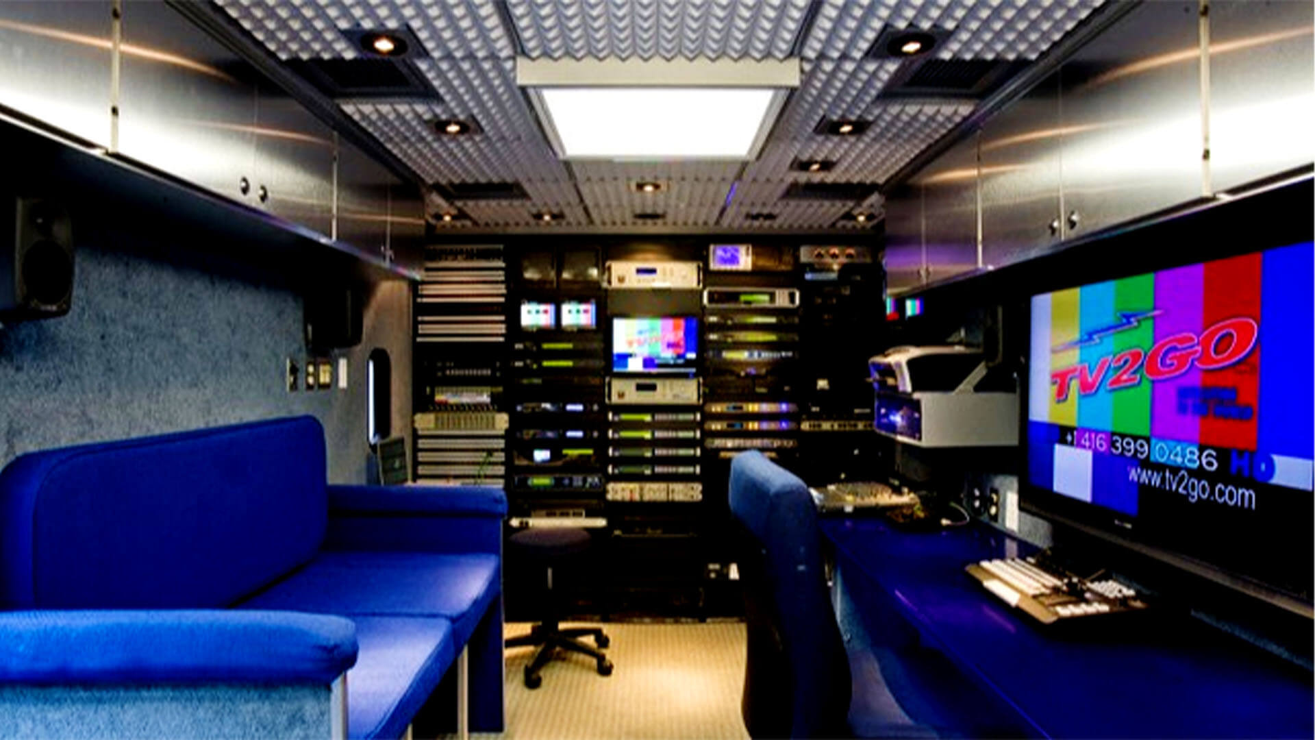 A mobile studio built into a truck