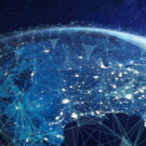 Globe image with connectivity lines