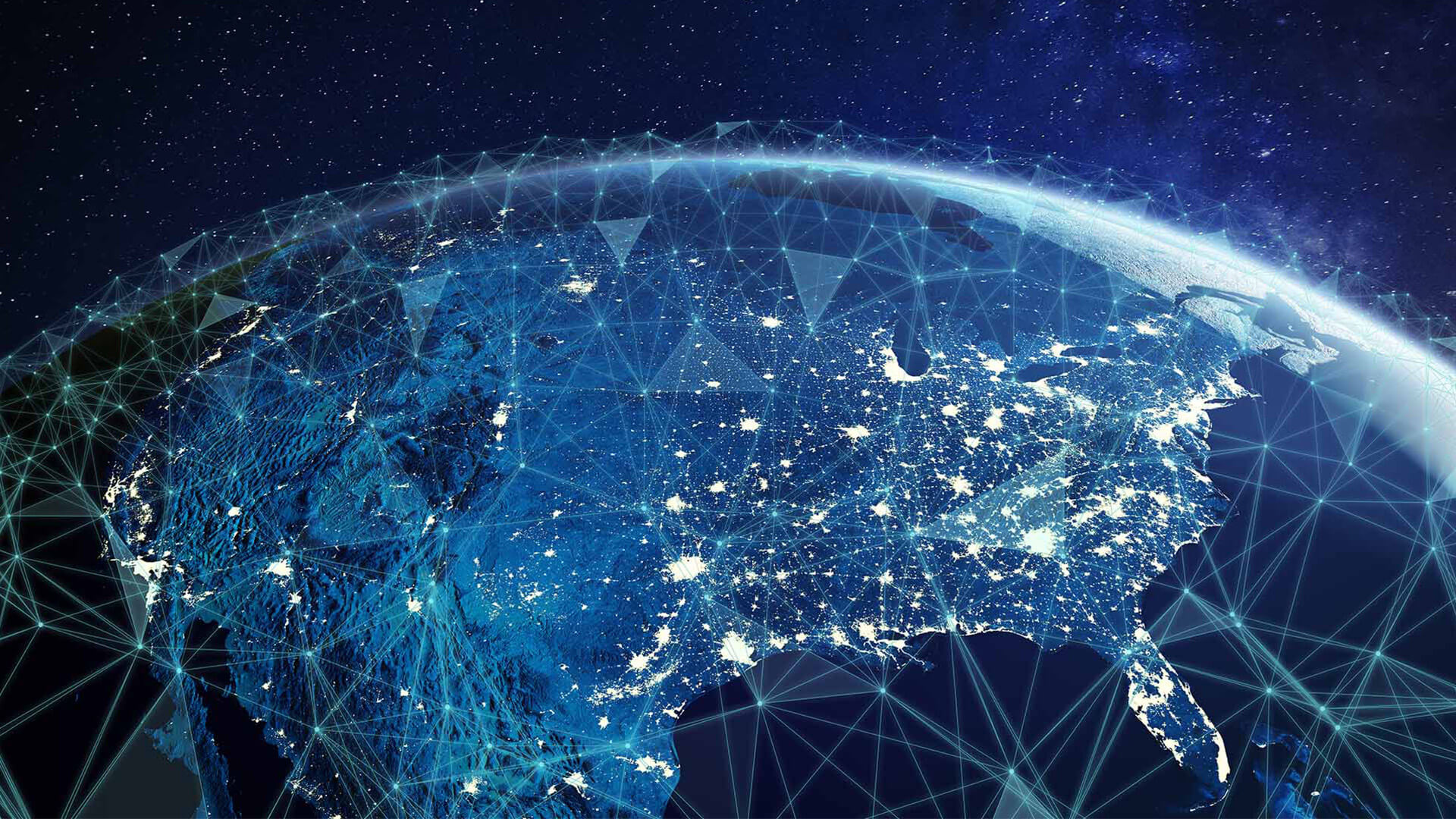 Globe image with connectivity lines