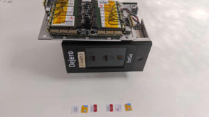 SIM module back flipped with SIMs