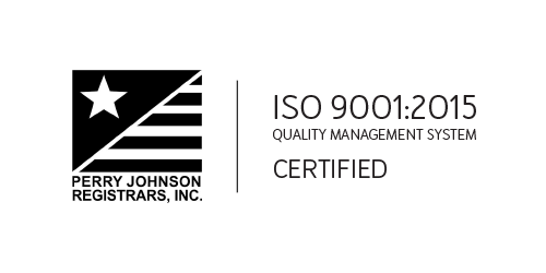 ISO 9001 logo lockup for Dejero