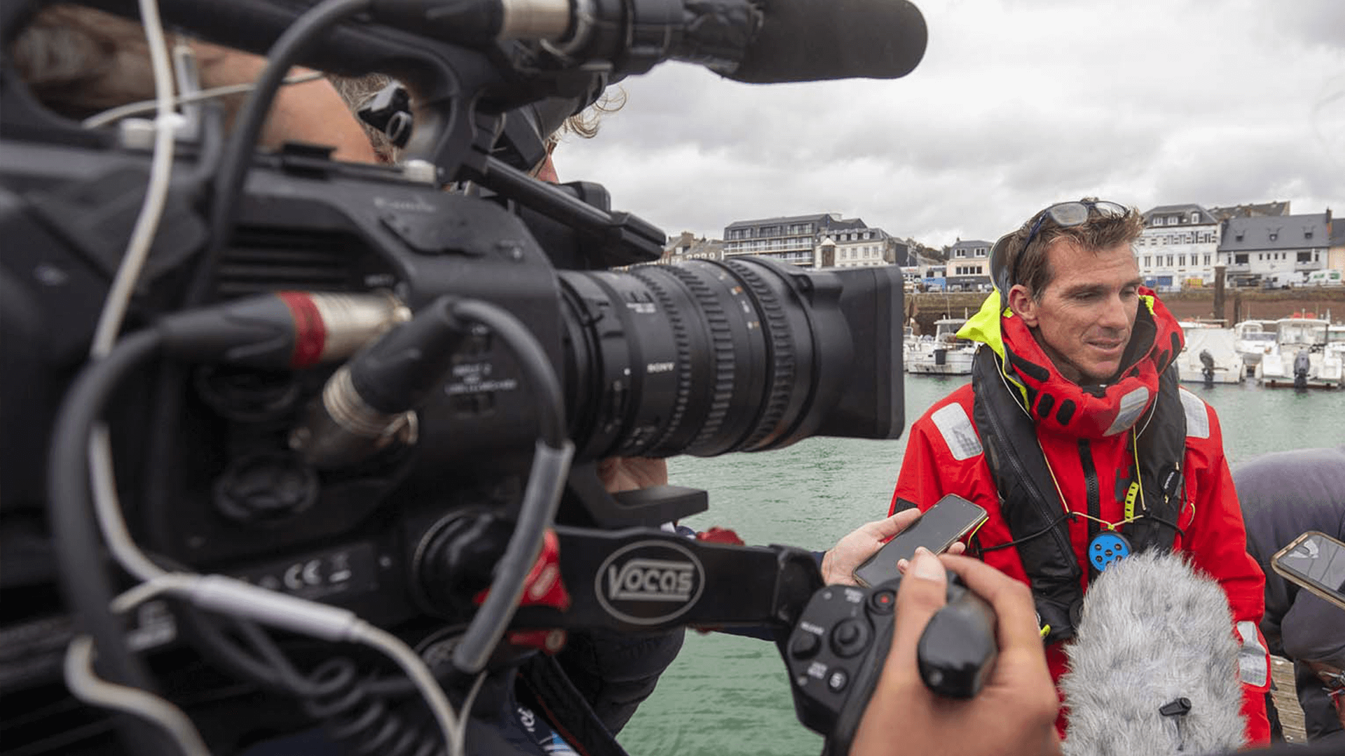 Racer being Interviewed