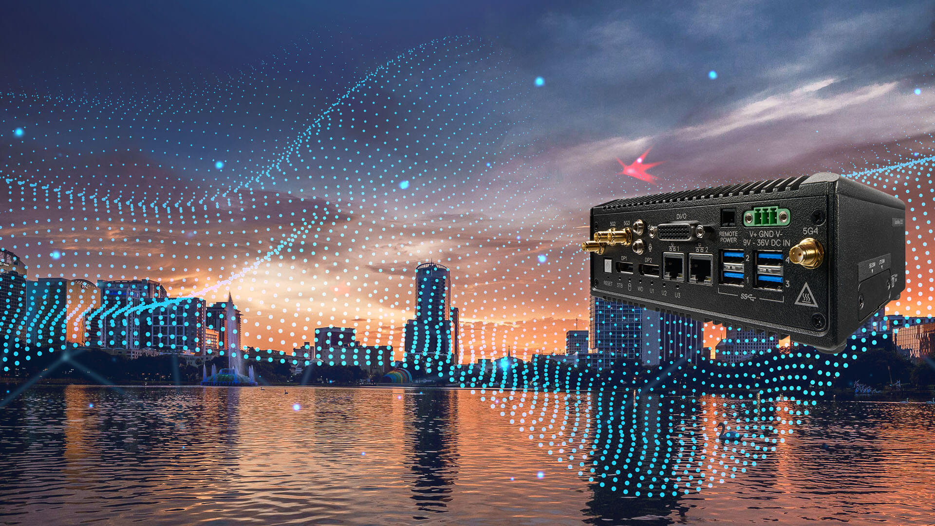 GateWay 3220 over a skyline with connectivity lines