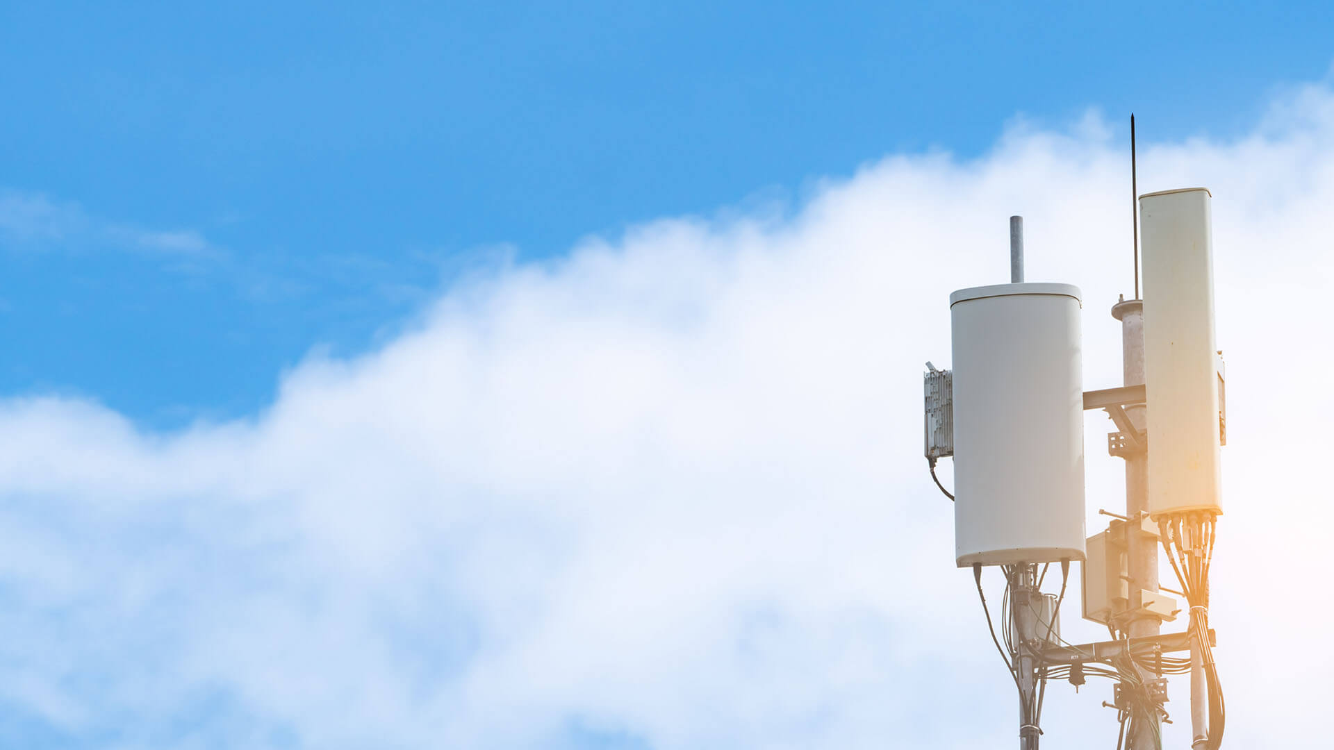 5G cell tower with sky