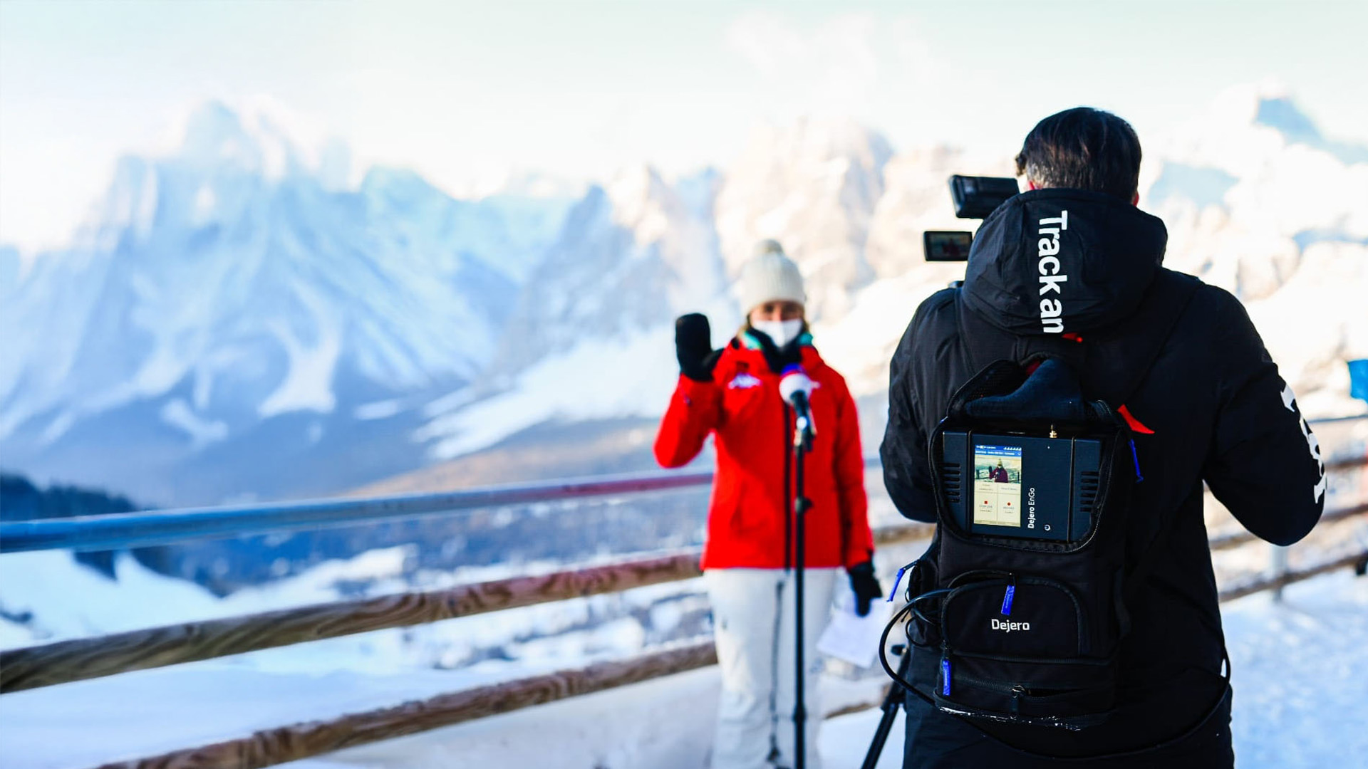 Camera operator with an EnGo backpack