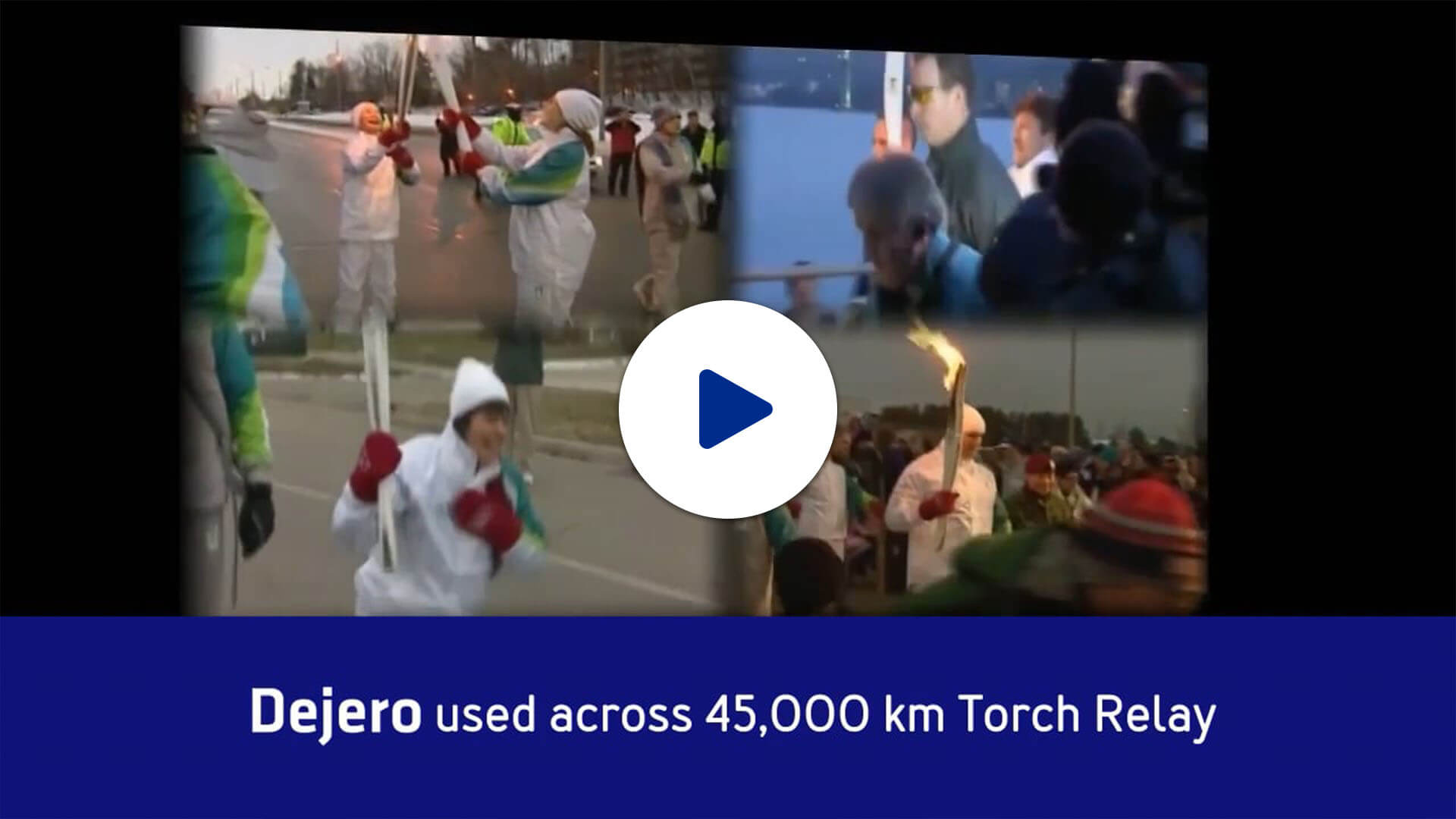 Four sets of footage showing the torch relay