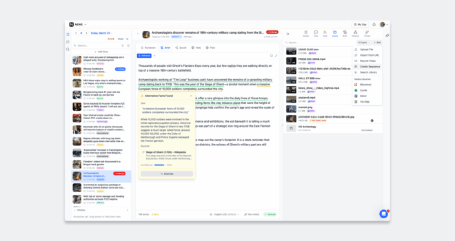 Cuez Storydesk screenshot
