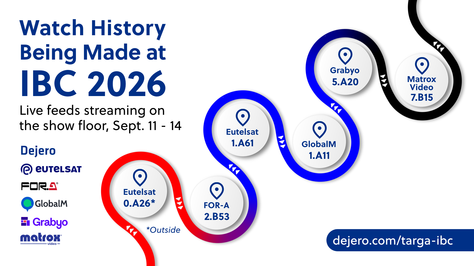 Targa 2026 Ecosystem Map Path showing partner stand locations as well as their logos